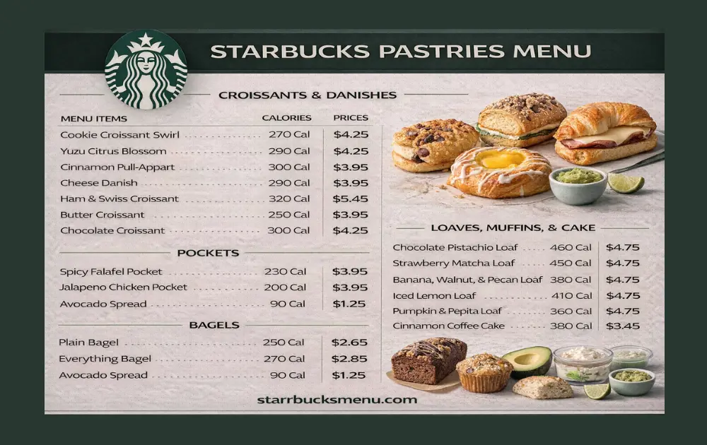 Starbucks Bakery Menu & Prices 2026 3 Starbucks Bakery Menu Card