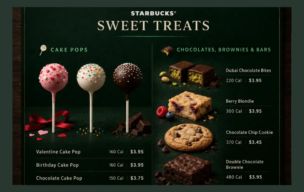 Starbucks Treats Menu 2026 - Top Snacks & Desserts 3 Starbucks Treats Menu Card