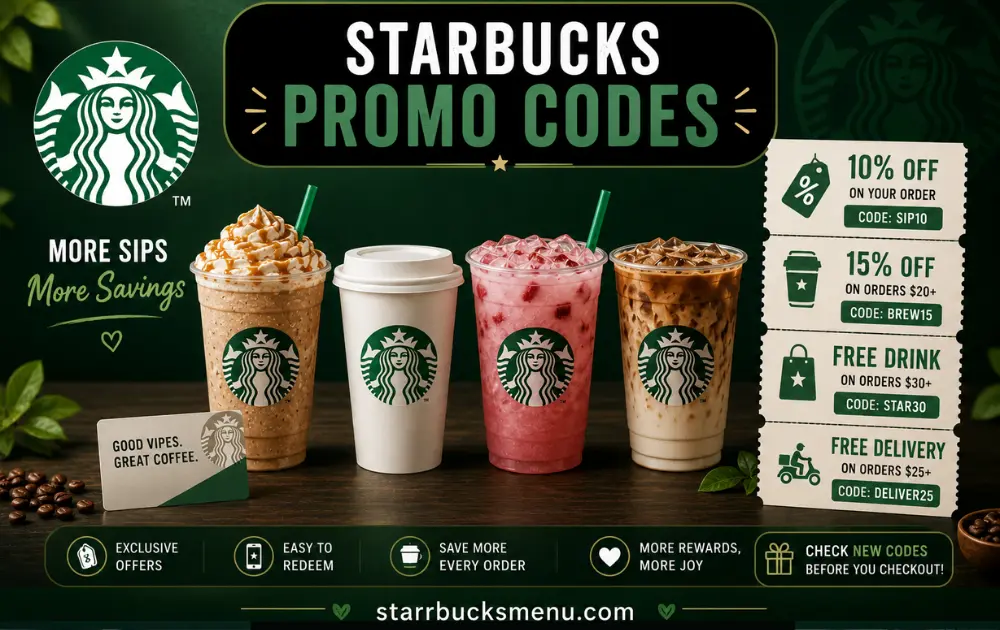 Starbucks Promo Codes, Coupons & Deals 2026 2 Starbucks Promo Codes New